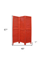 67" Black Wood Folding Three Panel Screen Room Divider