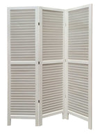 67" Black Wood Folding Three Panel Screen Room Divider