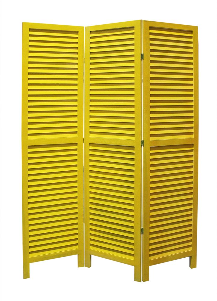 67" Black Wood Folding Three Panel Screen Room Divider