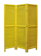 67" Black Wood Folding Three Panel Screen Room Divider