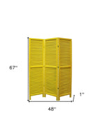 67" Black Wood Folding Three Panel Screen Room Divider
