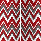 84" Red And Gray Canvas Folding Four Panel Screen Room Divider