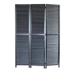 67" Black Solid Wood Panel Screen Room Divider