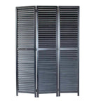 67" Black Solid Wood Panel Screen Room Divider