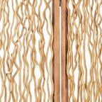 69" Brown Solid Wood Panel Screen Room Divider