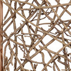 69" Brown Solid Wood Panel Screen Room Divider