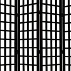 96" Black And White Folding Four Panel Screen Room Divider