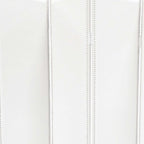 84" White Faux Leather Folding Four Panel Screen Room Divider