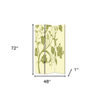72" Green Canvas Folding Three Panel Screen Room Divider
