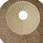 27" X 27"X 3" Brown Round Double Layer Ribbed  Wall Plaque