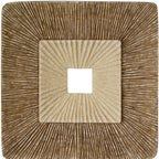 Set of Two Brown Abstract Geometric Sandstone Square Hanging Wall Decor