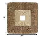19" X 19" Brown Geometric Sandstone Square Hanging Wall Decor