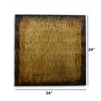 24" X 24" X 1" Raw Wood Look Silver Finish Square Wall Art Medium