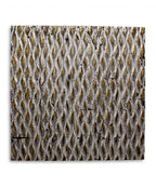 36" X 36" Silver Square Abstract Hanging Dimensional Sculpture