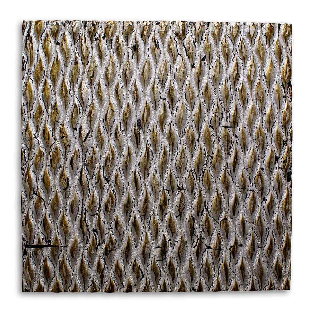 36" X 36" Silver Square Abstract Hanging Dimensional Sculpture