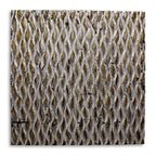 36" X 36" Silver Square Abstract Hanging Dimensional Sculpture