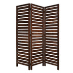 72" Brown Solid Wood Panel Screen Room Divider