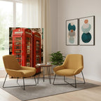 72" Red Canvas Folding Three Panel Screen Room Divider