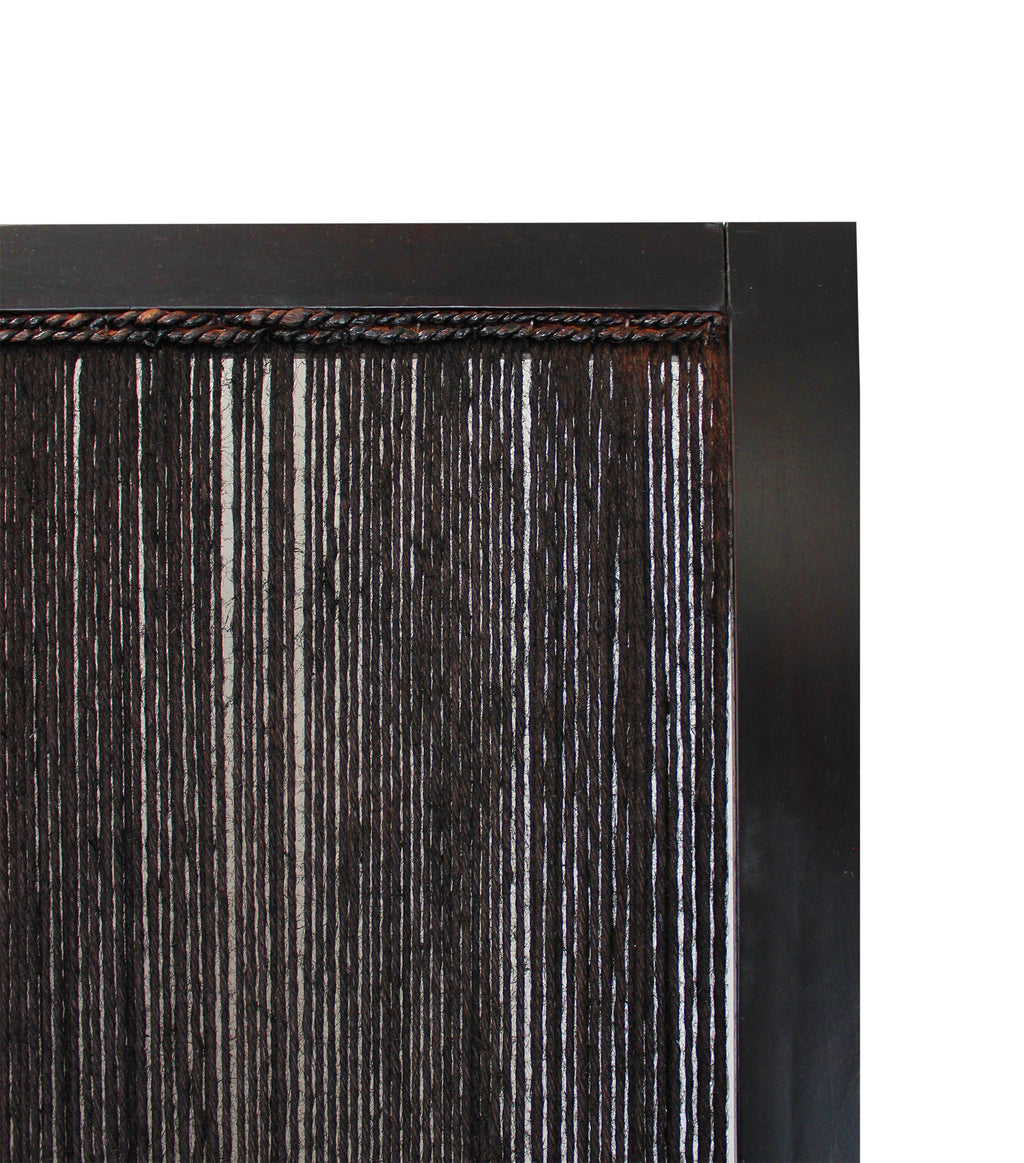72" Brown Folding Three Panel Screen Room Divider