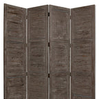 84" Black Wood Folding Four Panel Screen Room Divider