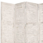 84" Black Wood Folding Four Panel Screen Room Divider