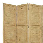 84" Black Wood Folding Four Panel Screen Room Divider