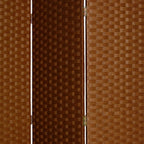 72" Dark Brown Folding Three Panel Screen Room Divider