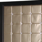 67" Gold Fabric Folding Two Panel Screen Room Divider