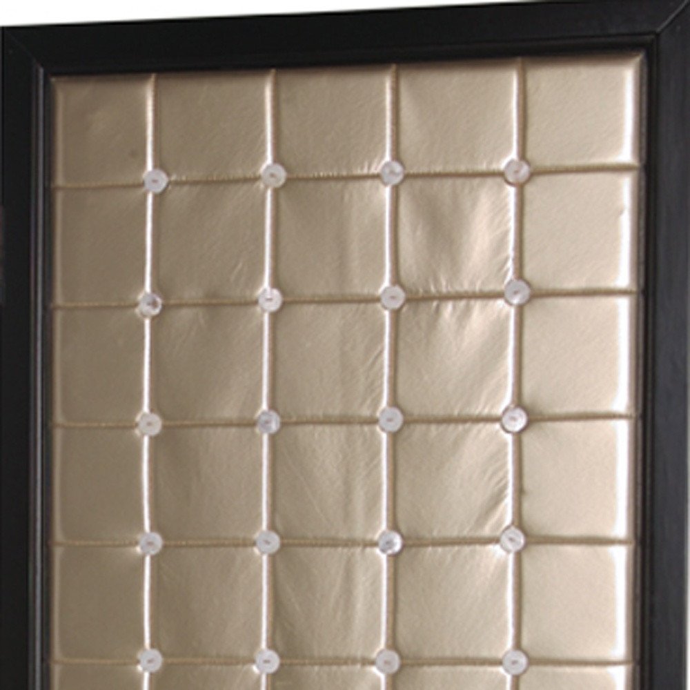 67" Gold Fabric Folding Two Panel Screen Room Divider