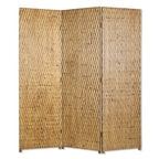 72" Silver Wood Folding Three Panel Screen Room Divider