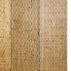 72" Silver Wood Folding Three Panel Screen Room Divider