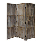 72" Brown Solid Wood Panel Screen Room Divider