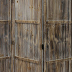 72" Brown Solid Wood Panel Screen Room Divider