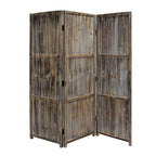 72" Brown Solid Wood Panel Screen Room Divider