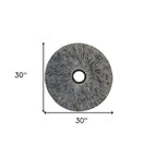 30" X 30" Contemporary Grey Round Rib Wall Art