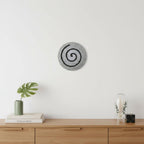 19" X 19" X 2" Gray Round Modern Spiral Wall Art