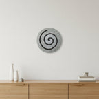 28" X 28" X 2" Gray Round Modern Spiral Wall Art