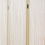 71" Beige Folding Three Panel Screen Room Divider