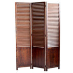 67" Brown Solid Wood Panel Screen Room Divider