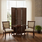 67" Brown Solid Wood Panel Screen Room Divider