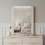 41" Beige Wood Framed Mounted Dresser Mirror