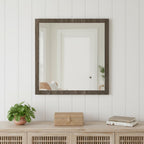 41" Gray Square Wood Framed Accent Mirror