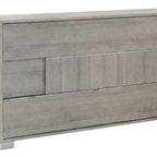 66" Gray Wood Three Drawer Double Dresser
