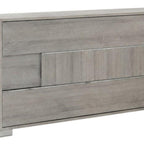 66" Gray Wood Three Drawer Double Dresser
