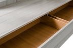 66" Gray Wood Three Drawer Double Dresser