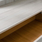 66" Gray Wood Three Drawer Double Dresser