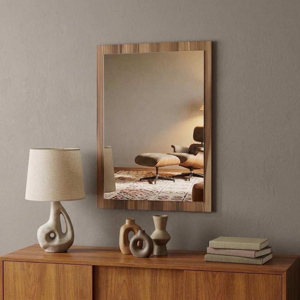 41" Natural Wood Framed Accent Mirror
