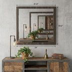 41" Gray Square Framed Mounted Accent Mirror