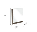 41" Ebony Wood Framed Mounted Dresser Mirror