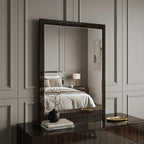 41" Ebony Wood Framed Mounted Dresser Mirror